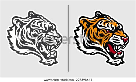 Tiger Face Mascot Logo Stock Vector (Royalty Free) 298398641