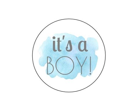 It's a Boy Stickers, Watercolor Spots, Blue Blobs, Baby Shower, Baby ...