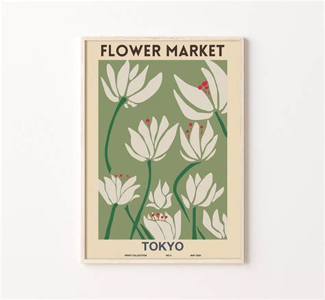 Flower Market Tokyo, Flower Market Print, Flower Wall, Flower Market ...