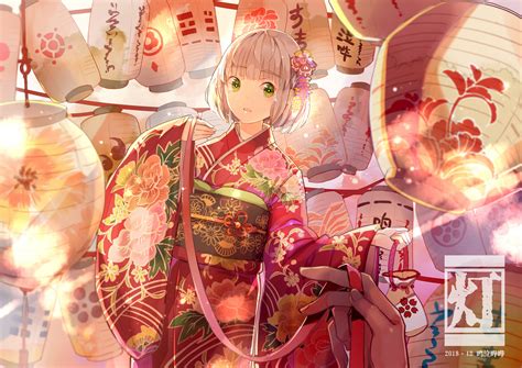Kimono Festival Anime 4K Ultra HD Art by 鸣泣哔哔