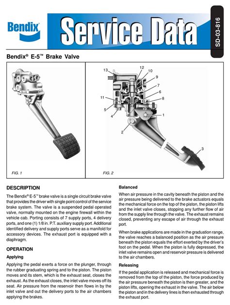 Bendix Air Brake Valve Identification Chart