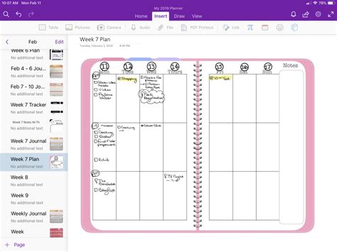 OneNote Planner – Plan With Me – Week 7 of 2019 – The Awesome Planner | One note microsoft ...