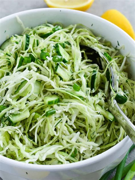 Green Cabbage Cucumber Salad - Olga in the Kitchen