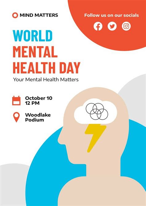 World Mental Health Day Creative Poster | Free Poster Template - Piktochart