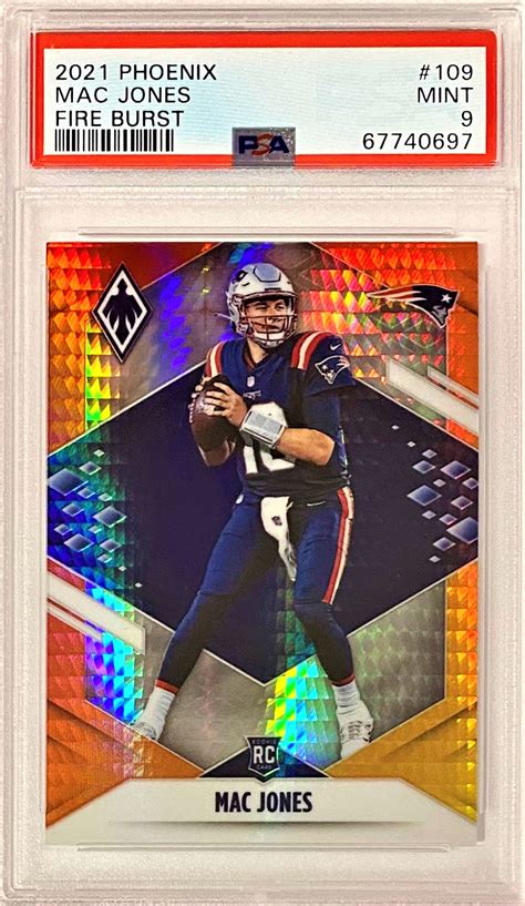 Mac Jones 2021 Panini Phoenix Football New England Patriots Fire Burst ...