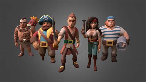 Pirates Low Poly Game Characters - 3D model by ilgimezgi [e3fcdfc ...