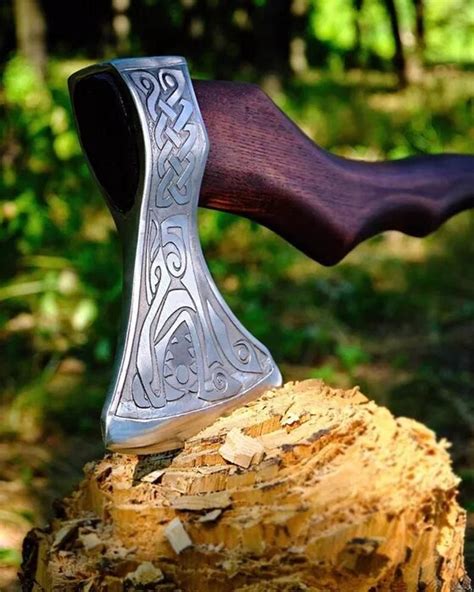 Hand Forged Wolf Axe Viking Axe Custom Forged Axe - Etsy | Viking axe, Axe, Vikings