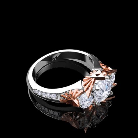 'Sacred' 1.90ct Trio White/Yellow/Rose Gold Ring