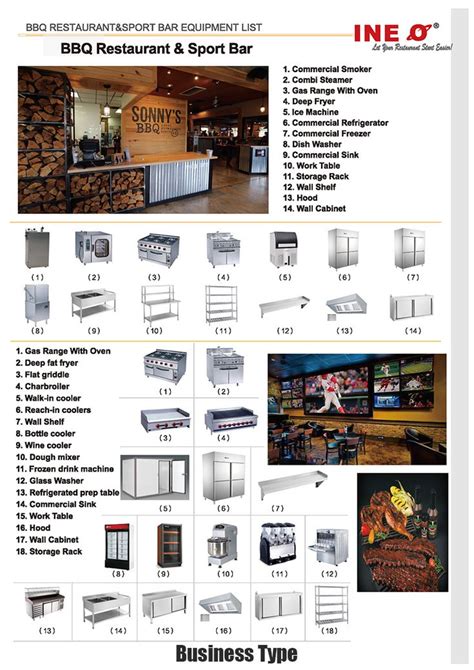 BBQ Restaurant & Bar Equipment List | Small restaurant design, Restaurant kitchen design ...