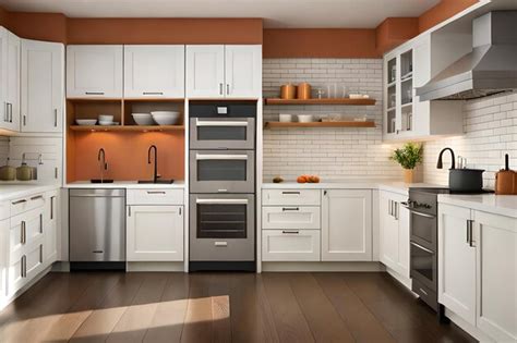 Premium AI Image | a kitchen with a stove, oven, and stove, and cabinets.