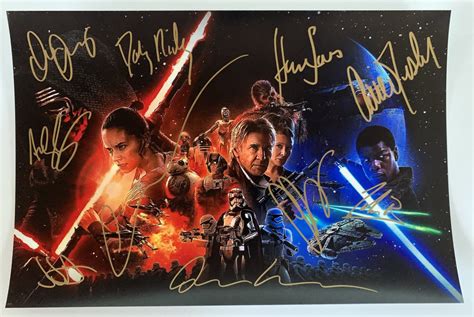 Star Wars cast signed autographed 8x12 photo Harrison Ford Carrie ...