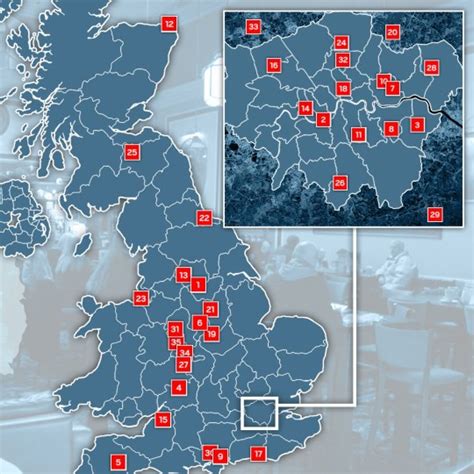 Map shows the 35 Wetherspoons pubs up for sale across UK | UK News ...