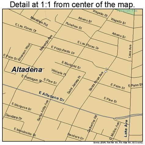 Altadena California Street Map 0601290