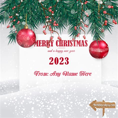 Merry Christmas & Happy New Year 2023 Card With Name Edit