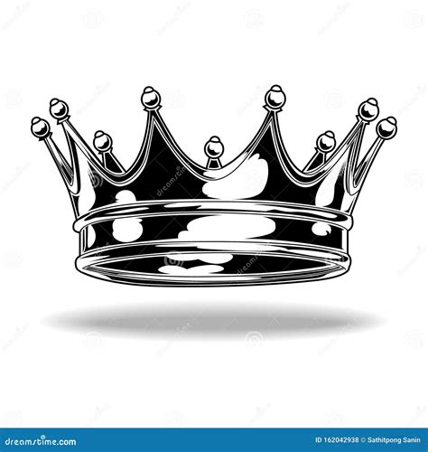 Crown Black and White King Queen Vector Crown Black and White Stock Vector - Illustration of ...