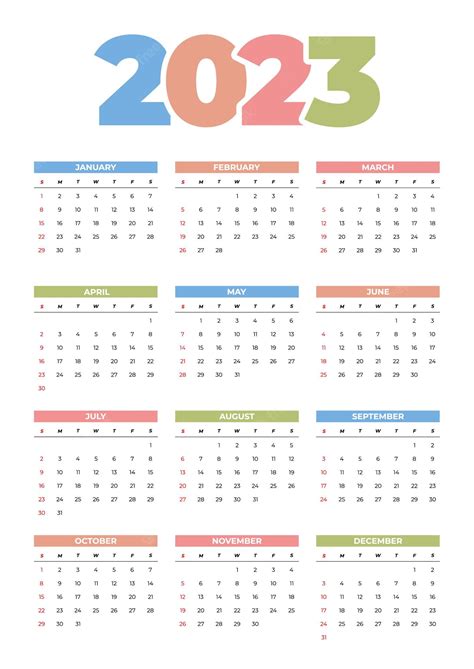 Calendar 2023 Template Wall Calendar 2023 Vector Desk Calendar 2023 ...