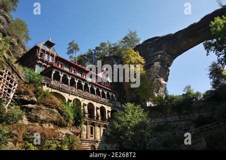 Falcon's nest and Pravcicka brana, Bohemian Switzerland, Elbe Sandstone ...