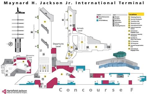 Atlanta airport international terminal F map - Ontheworldmap.com