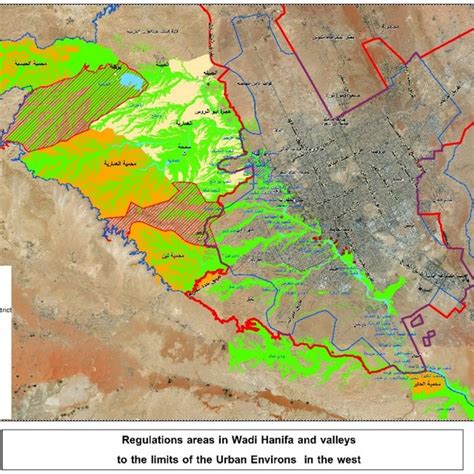 Wadi Hanifa Transect Zones illustrating the urban character of the Wadi ...