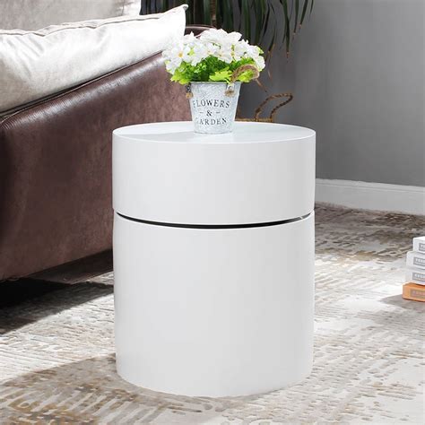 Round White Side Table With Drawers - Amazon Com Bnsdmm Mini Round Bedside Table Nordic Abs ...