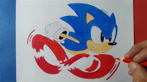 Dibujando a Classic Sonic Super Peel Out | Drawing Classic Sonic Super ...