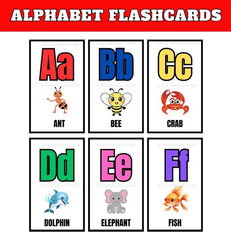 Printable Alphabet Flashcards, ABC Animal Flashcards, Letter Flashcards ...