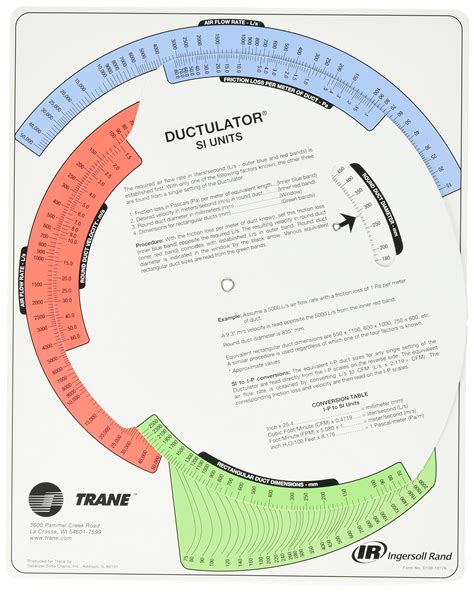 Trane Ductulator with Sleeve, Duct Sizing Calculator 5915903714921 | eBay