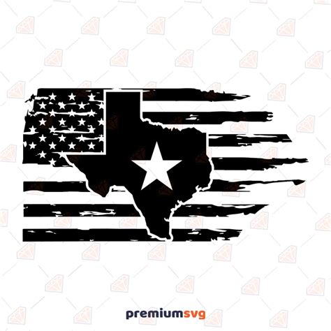 Texas Flag SVG Black and White | PremiumSVG