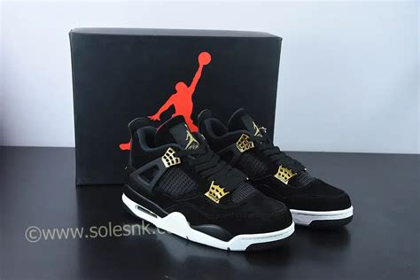 Air Jordan 4 Royalty 308497-032 Black/Gold-White - SoleSnk