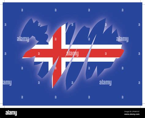 Vector illustration of the flag and map of Iceland Stock Vector Image ...