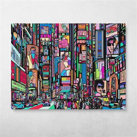 Pop Art Times Square Modern Abstract Colorful Pop Art Wall Art