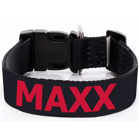 Wide Personalised Name Dog Collar