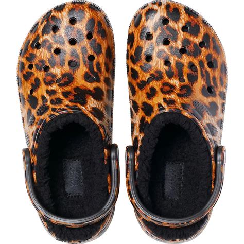 Crocs Classic Lined Animal Print Clogs Black, Swiminn