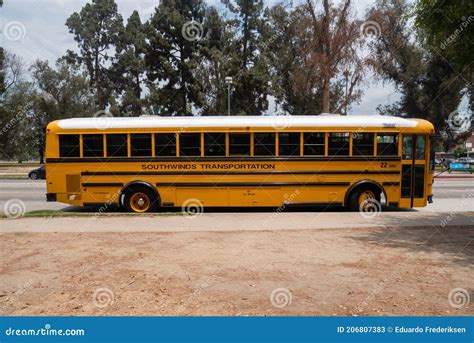 LOS ANGELES, USA - JUNE 28, 2016: View of School Bus on the Streets of ...