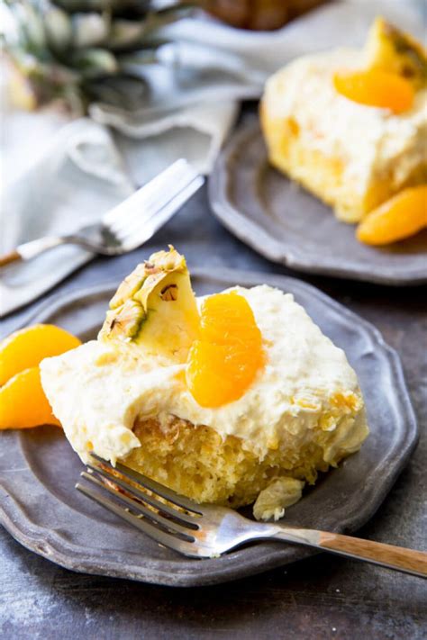 Mandarin Orange Cake with Pineapple Fluff Frosting - Easy Peasy Meals