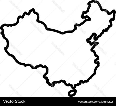 Simplified map china outline Royalty Free Vector Image