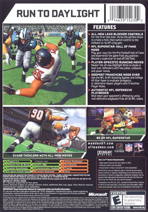 Madden NFL 07 (2006) Xbox box cover art - MobyGames