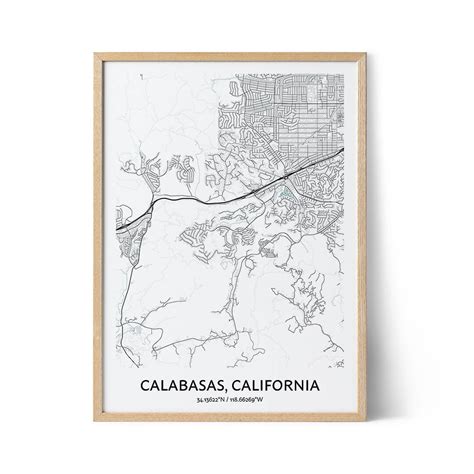 Calabasas Map Poster - Your City Map Art - Positive Prints