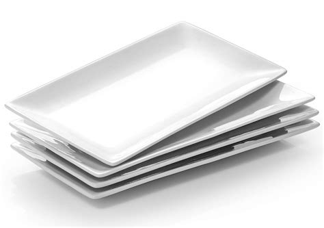 Sweese Platos Rectangulares Blancos De 14 Pulgadas, Platos Para Servir Para Fiestas, Postres Y ...