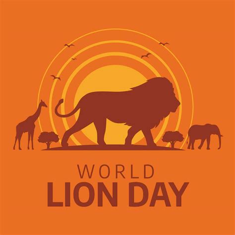 world lion day vector design. lion vector design. lion silhouette. flat ...