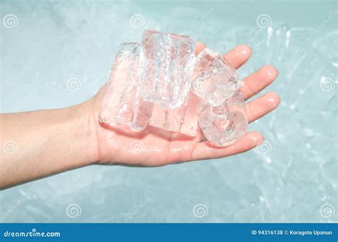 Ice cold hands stock photo. Image of transparent, shape - 94316138