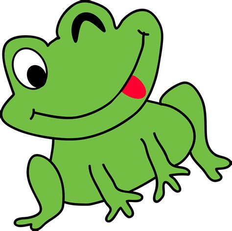 Kartun, Katak, Lucu, Amfibi, Kodok, Duduk, Kebahagiaan - Clip Art Frog ...