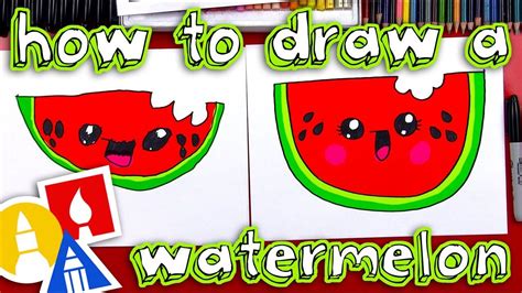 How To Draw A Cartoon Watermelon | Art for kids hub, Art lessons for ...