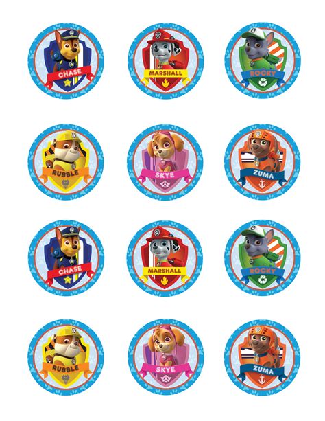 Paw Patrol Cupcake Toppers Printable