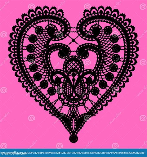 Lace. Heart. Clip Art. stock vector. Illustration of border - 97244427