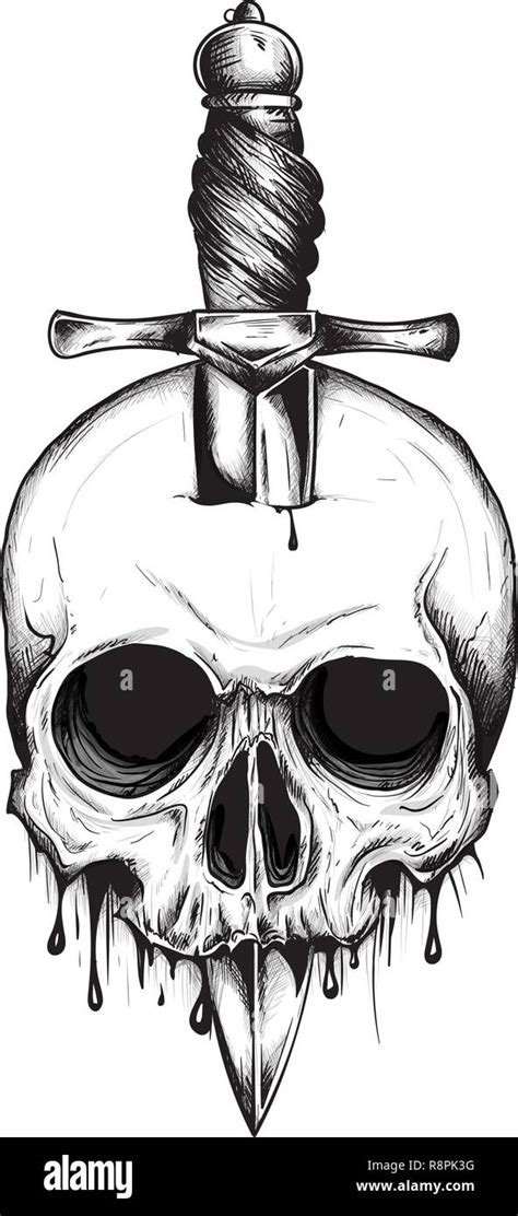 Simple Skull Tattoo Drawing