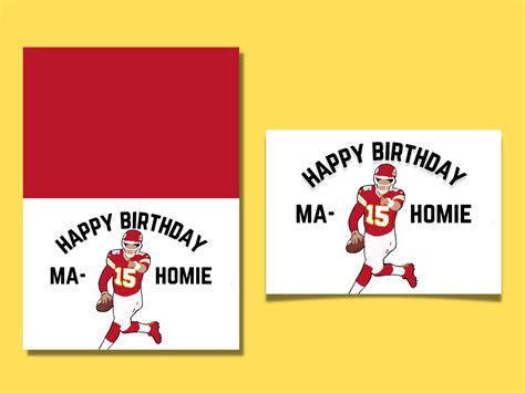 Patrick Mahomes Birthday Card Greeting Kansas City Chiefs Funny Cartoon ...