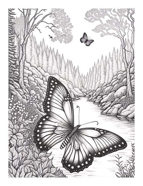 Free Butterfly Garden Coloring Page 49 | Free Coloring Adventure