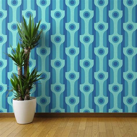 Mod Wallpaper Mod Wallpaper Blue By Lucybaribeau | Etsy | Wallpaper ...