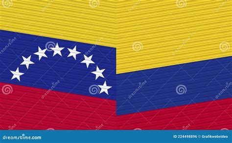 Colombia Y Venezuela Dos Banderas Juntas Stock de ilustración ...